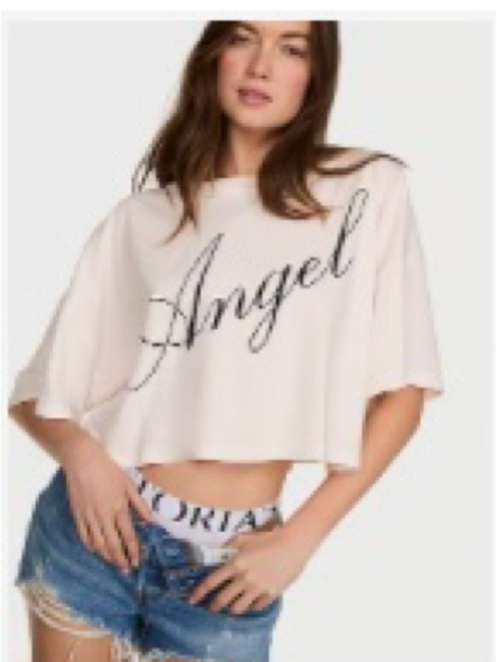 “Angel” Victoria’s Secret cropped short sleeve nwt